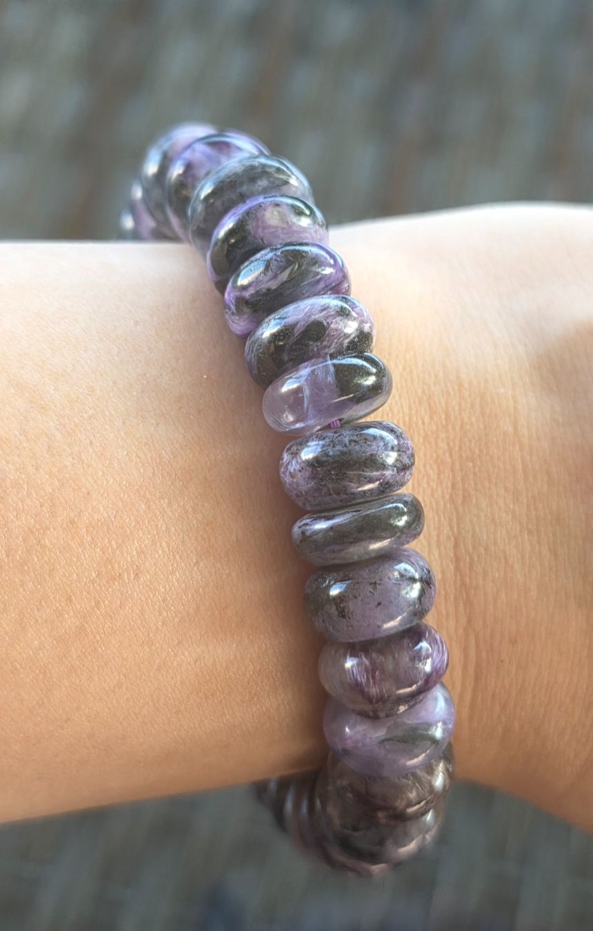 Mineralien & Heilsteine: 💜✨ Charoit Pi Scheiben Armband C ✨💜 – Neu und originalverpackt aus Matzingen von Shay_Crystalz 1