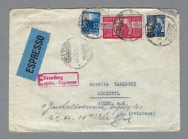 1945, 100 l. "DEMOCRATICA" EING. BRIEF NACH ADLISWIL, ANK.-0