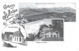 Oberegg AI St. Anton 3 Bild AK Gasthof Rössli  Kapelle 1905