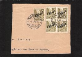 Briefausschnitt mit Dienstmarken SBK NR. 46 , 8.I.1945