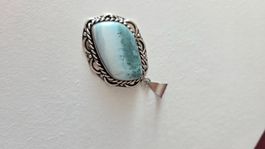 Larimar Anhänger für Kette silberfarben neu