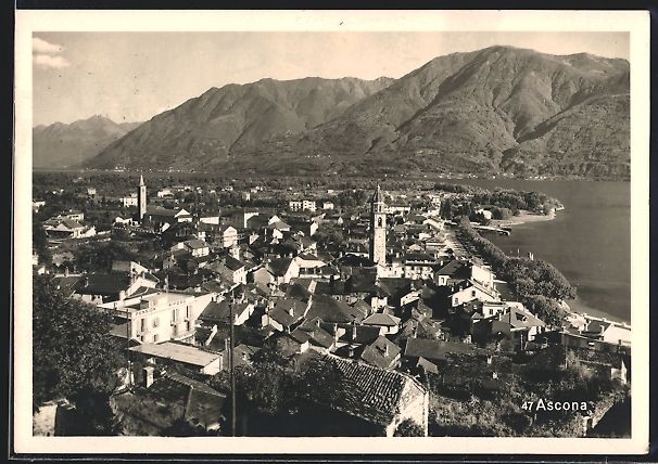Cartes postales: AK Ascona, Panorama mit Bergen, 1950 – D'occasion à Berlin par bartko-reher