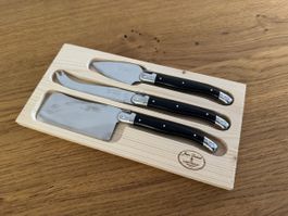 Käsemesser Set Jean Dubost Laguiole 3-teilig schwarz
