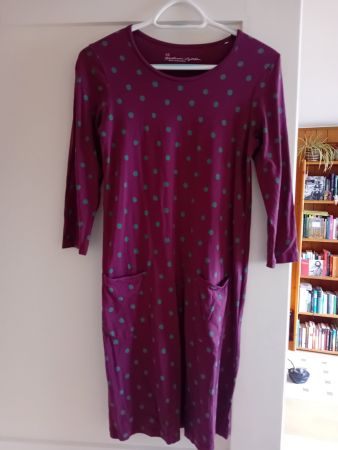 Gudrun Sjöden Kleid XS, Lila mit Pünktchen, Herbstlich