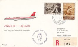 Erstflug Swissair Zürich - Lagos 1962, ab FL