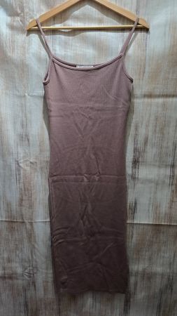 🎉 Amisu Kleid gerippt mit Gehschlitz - 38 - Mauve