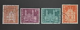 1963 Baudenkmälerausgabe neue Bildmotive ʘ391, 392, 393, 394