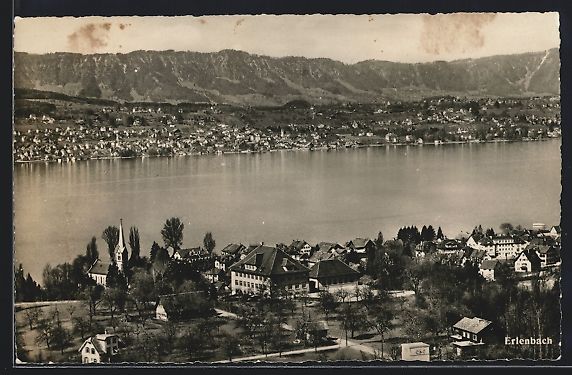 Cartoline postali: Erlenbach /ZH, Ortsansicht aus der Vogel – Usato da Berlin venduto da bartko-reher
