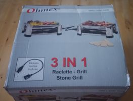 Ohmex Raclette Grill 4200 Twin 3 in 1 Set neuwertig