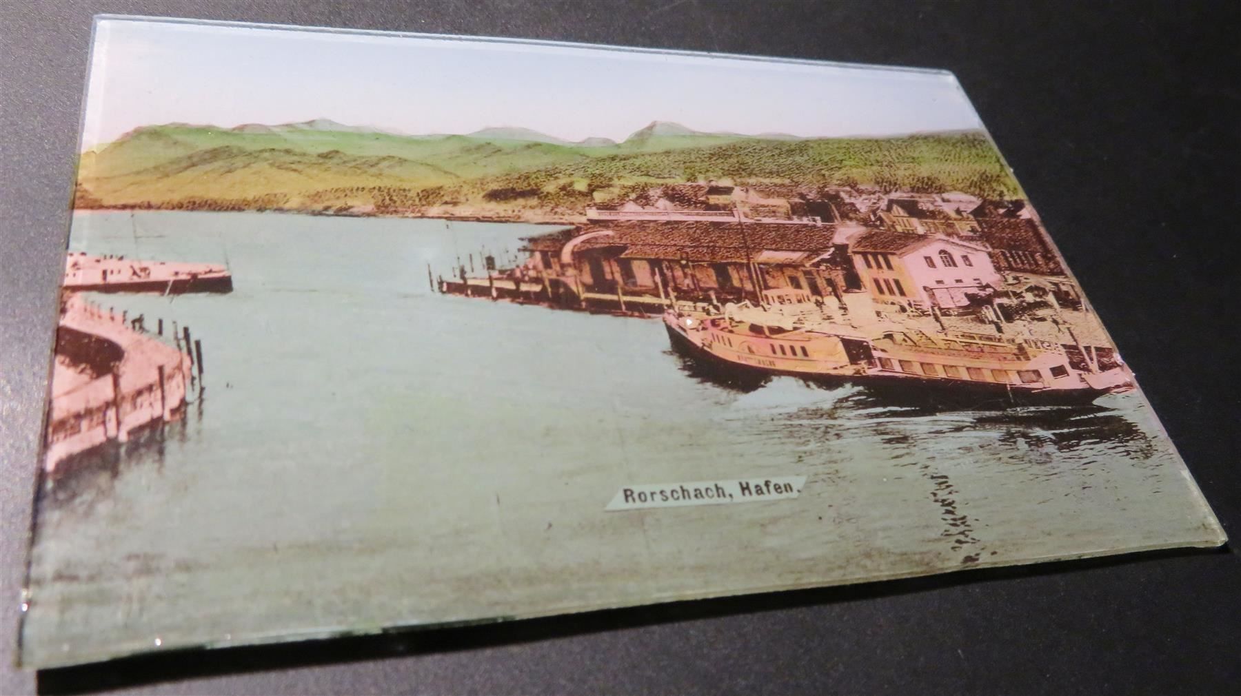 Grafiken & Lithographien: RORSCHACH HAFEN - Glasbild Chromlithographie, um 1900 – Gebraucht aus Oberriet SG von ganesh435 2