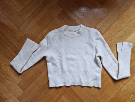 Pull d'hiver blanc COS en laine, taille S