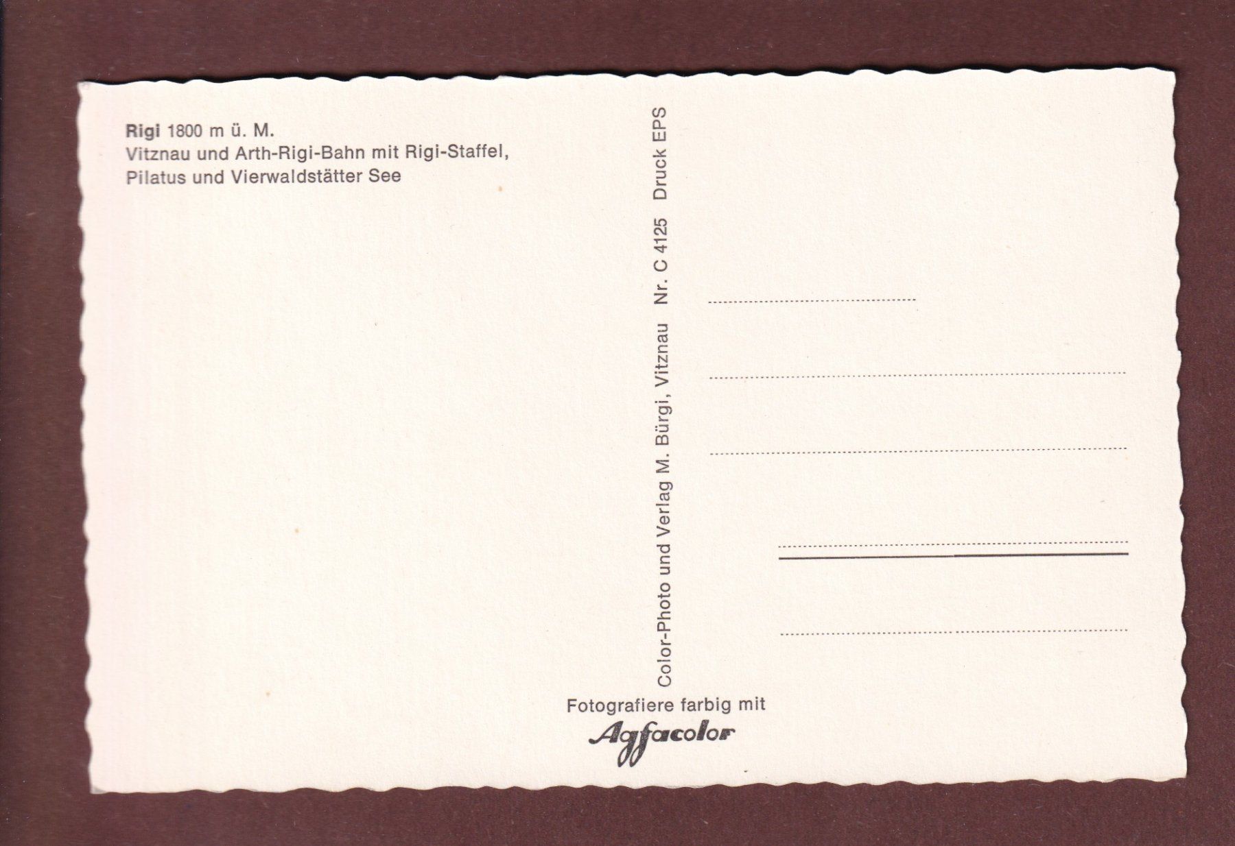 Cartoline postali: RIGI-BAHN - Rigi-Staffel – Usato da Pully venduto da nicecards-shop 1