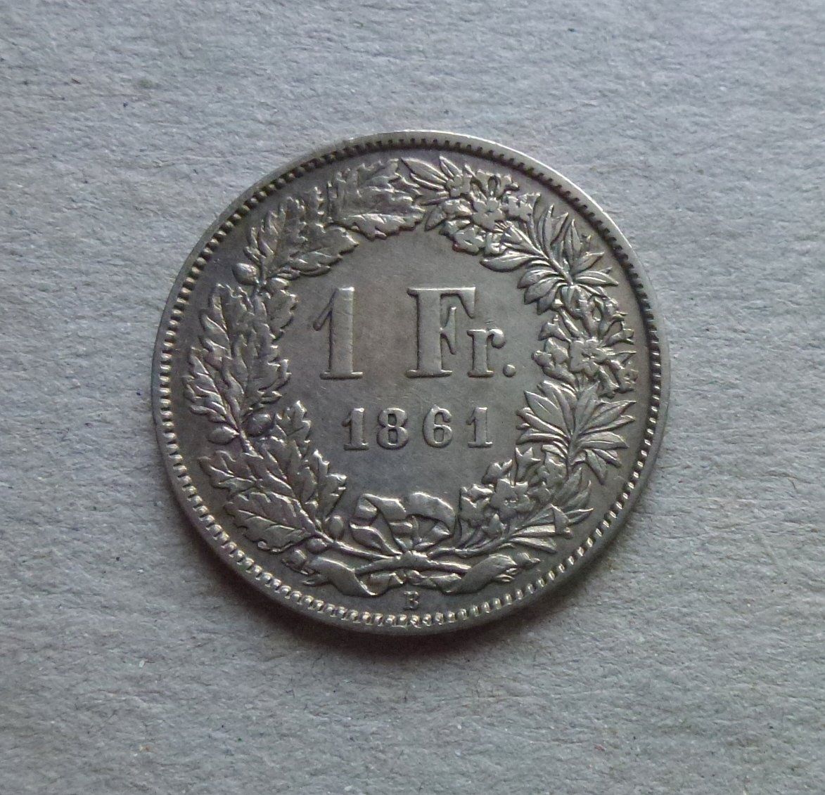 Tutti le monete: ++ 1.-  Franken 1861, gute Erhaltung – Usato da Walkringen venduto da Casablanca777