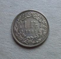 ++ 1.-  Franken 1861, gute Erhaltung