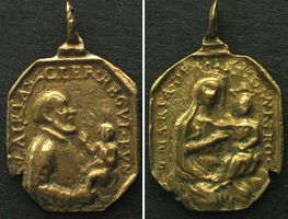 ITALIEN. THEATINER, Anhänger 17. Jh., Bronze, 22x18mm ss