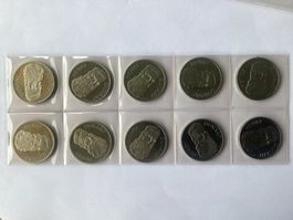 10 x 5 Franken Gedenkmünzen Henry Dunant 1978 Unz