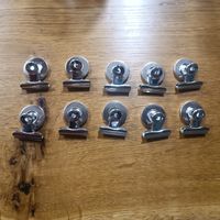 10 Magnet-Clips, Memohalter, Metall, neuwertig, robust