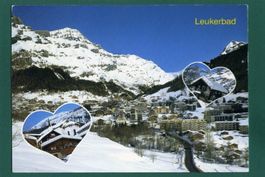 Leukerbad, Gesamtansicht, 2004, gelaufen, Grossformat