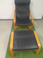 IKEA Leder POÄNG Sessel und Hocker