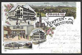 Kempten - Wetzikon farbige Lithografie 6 Bilder