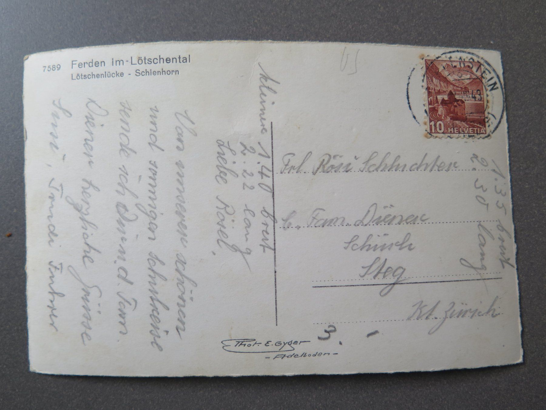 Cartoline postali: LÖTSCHENTAL - FERDEN – Usato da Wittenbach venduto da lipasal 1