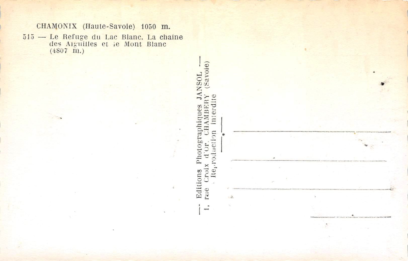 Cartes postales: 3x Chamonix, Berghütten – D'occasion à Ottikon b.Kemptth. par Neptun1974 5