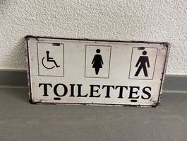 TOILETTES VINTAGE 30 x 15 cm Schild Blech Top NEU! 1 Stück