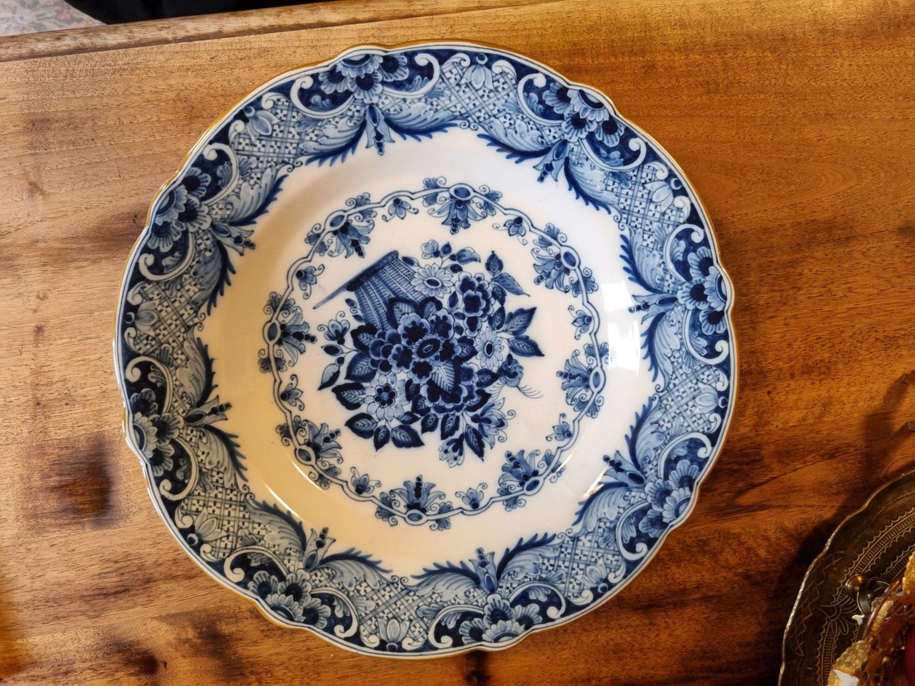Teller: Tichelaar Makkum Delft Blau Wandteller 36 cm – Gebraucht aus Scharnachtal von devin03 1