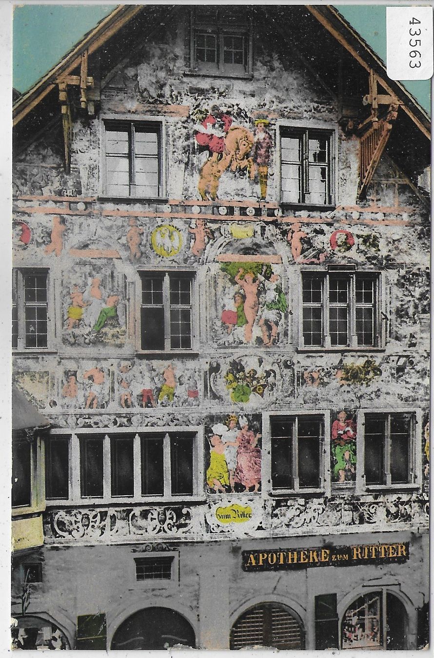 Cartoline postali: Schaffhausen - Haus zum Ritter - Litho – Usato da Ettingen venduto da Kartenplanet