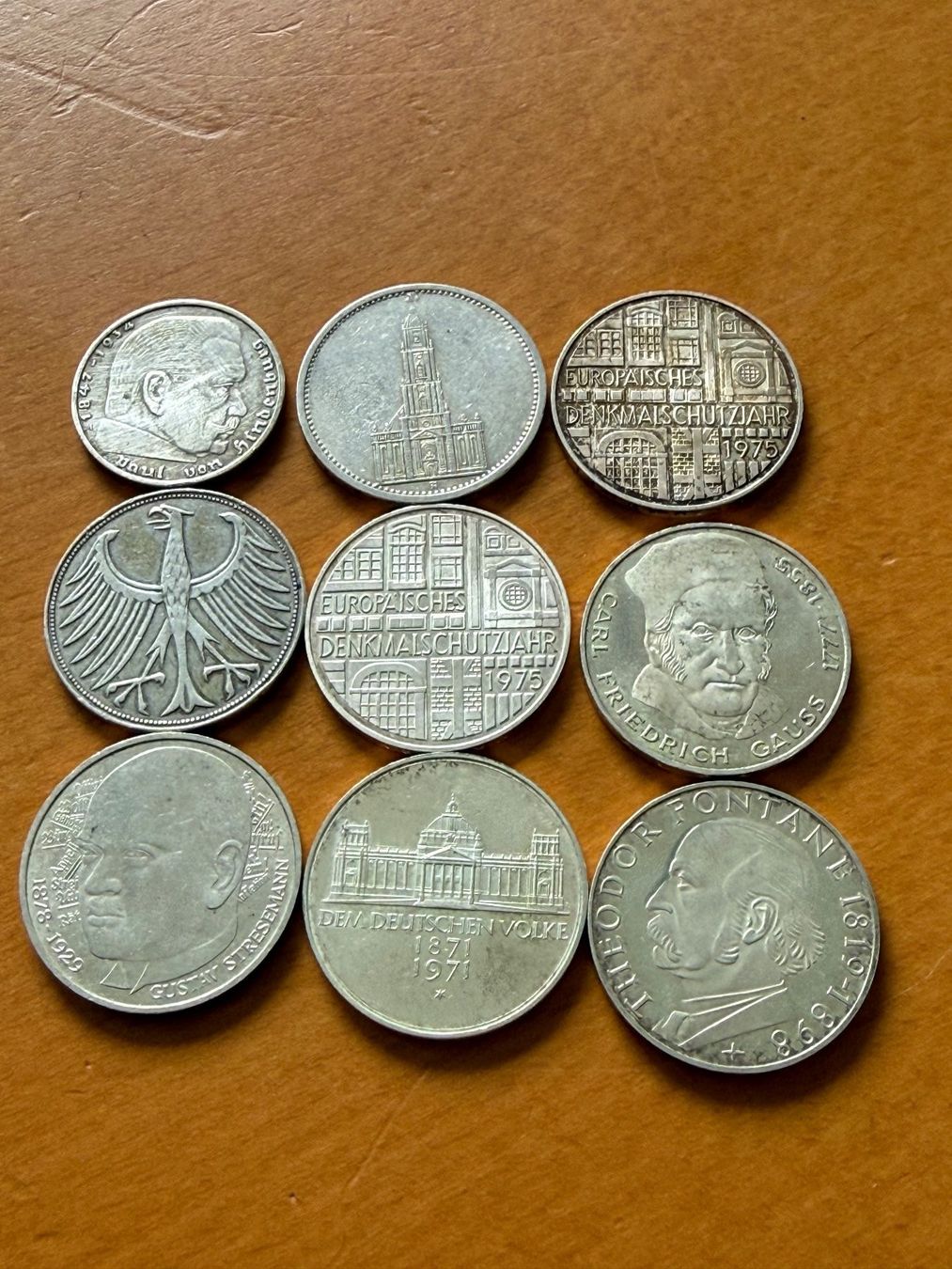 Tutti le monete: 8 x 5  Deutsche Mark, 1x 2 Deutsche Mark. Silber – Usato da Fehraltorf venduto da bruggin 4