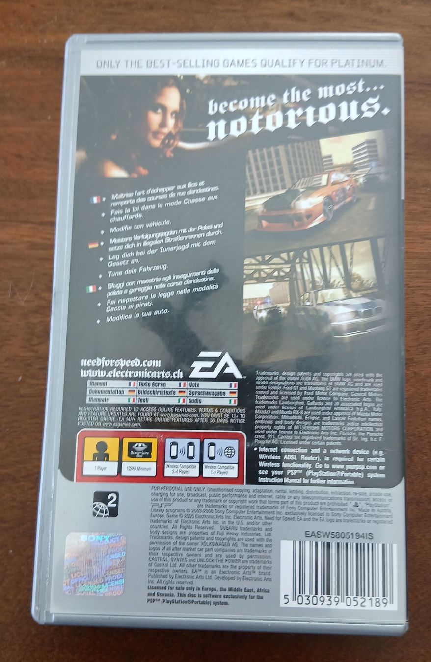 Sony Giochi: jeux psp need for speed – Usato da Romont FR venduto da 777.gameur.game.boy 1