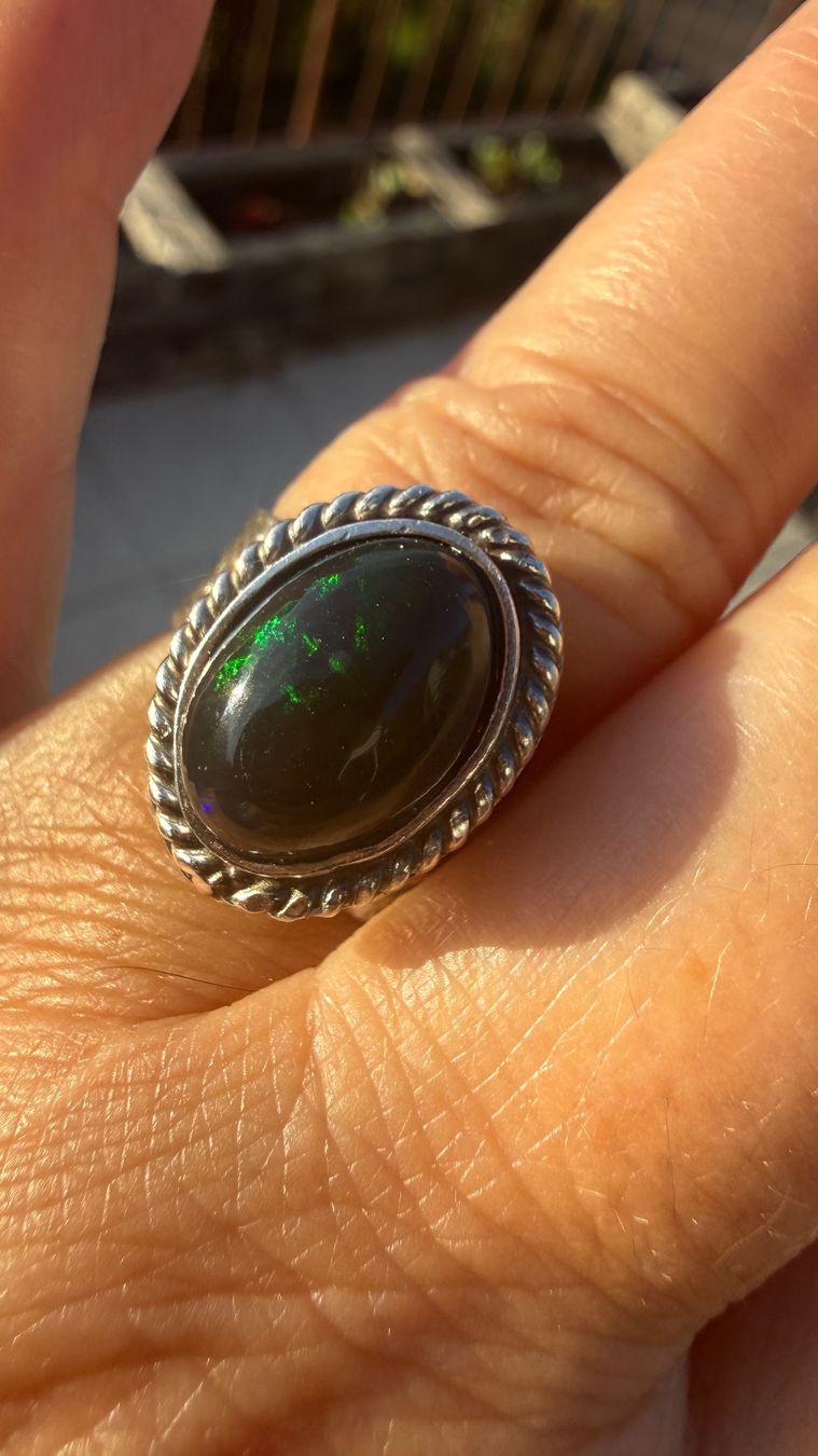 Ringe: Echter äthiopischer Grün-Opal- Silberring regulierbar – Neu und originalverpackt aus Ebikon von elischka 5