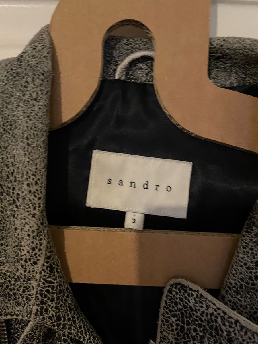 Sandro Giacche: Sandro Lederjacke Grau Grösse M guter Zustand – Usato da Basel venduto da Blumi_13 2