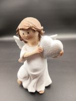 Deko-Figur Engel mit Herz weiss Silber gebraucht 