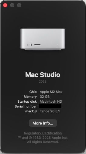 Apple PCs: Mac Studio Apple M2 Max CPU 12, GPU 30, 32 Go RAM, 512Go SSD – D'occasion à Martigny par pierre_333 3