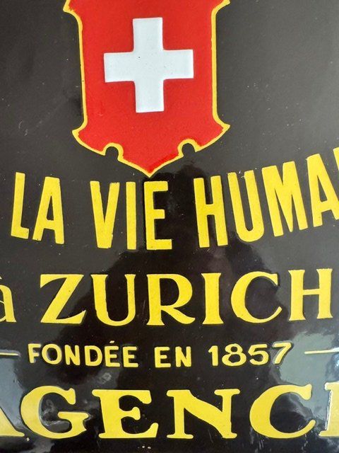 Schilder: EMAILSCHUILD PLAQUE EMAILLE ASSURANCES SUISSE – Gebraucht aus Davesco-Soragno von kappas 4