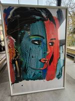 Kunstposter mit Bilderrahmen Holz/Glas, 70/100 cm