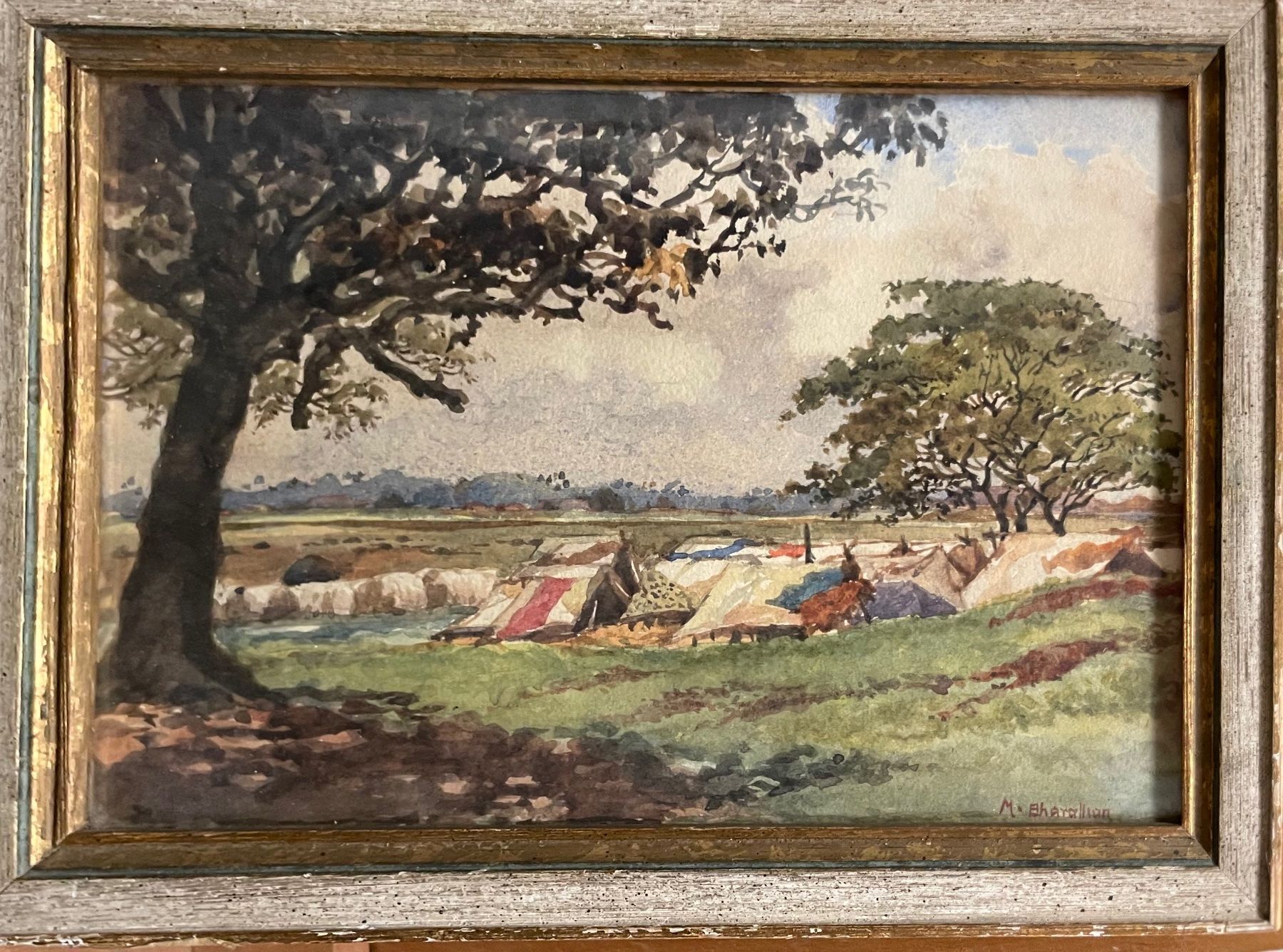 Dipinti: Bharallian aquarelle camp de tentes – Usato da Biel/Bienne venduto da Galaq 1