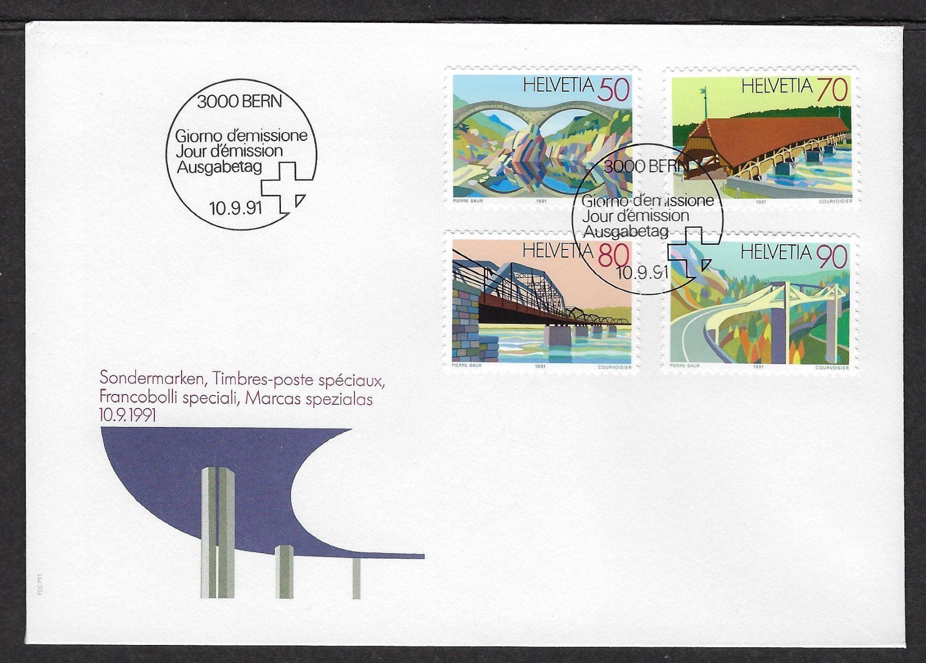 Tutti i francobolli: Sonderpostmarken 1991, Ersttagsbrief FDC – Usato da Luzern venduto da Einh0rn