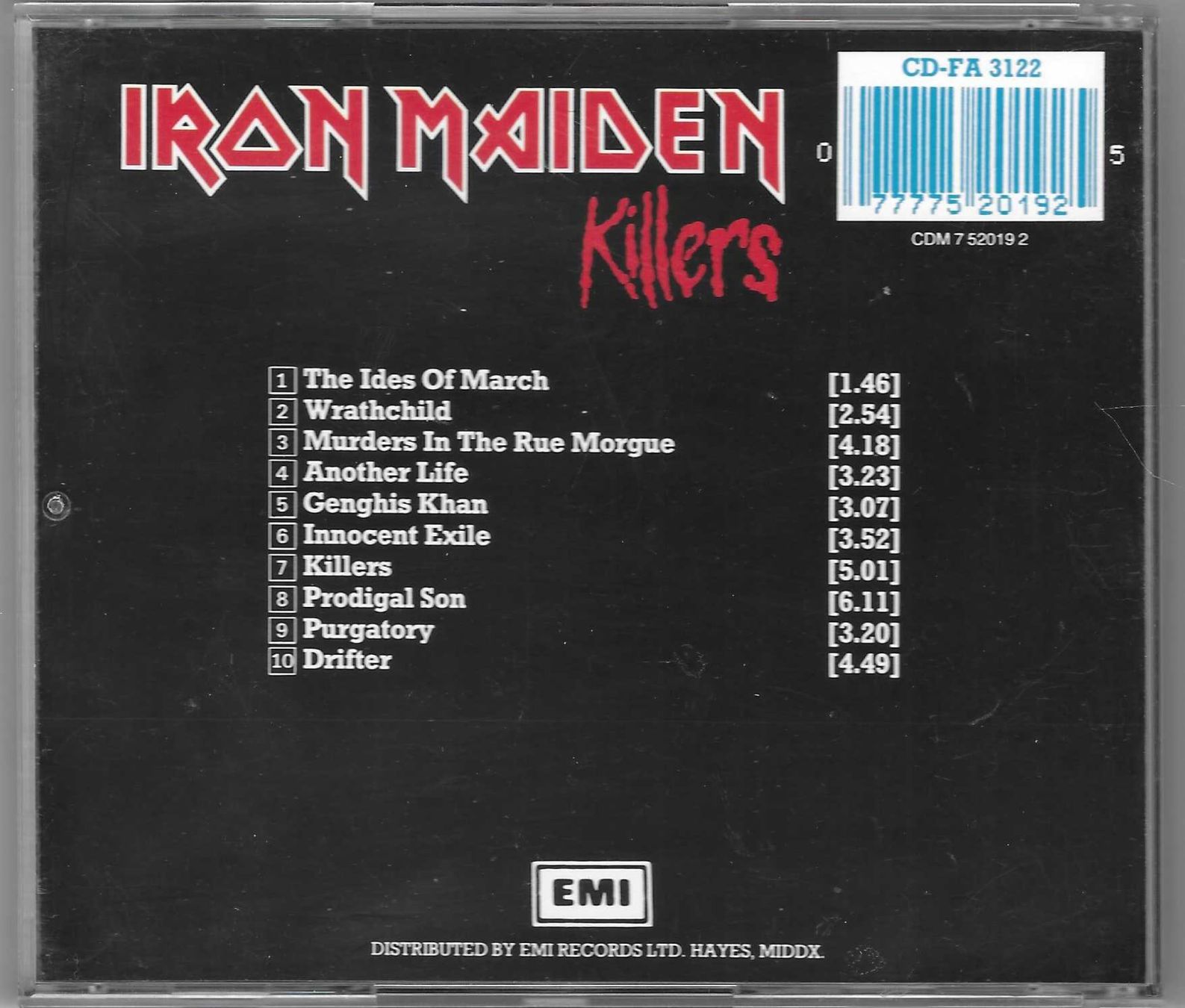 CDs: IRON MAIDEN  -  KILLERS – D'occasion à Bex par Giorgiob 1