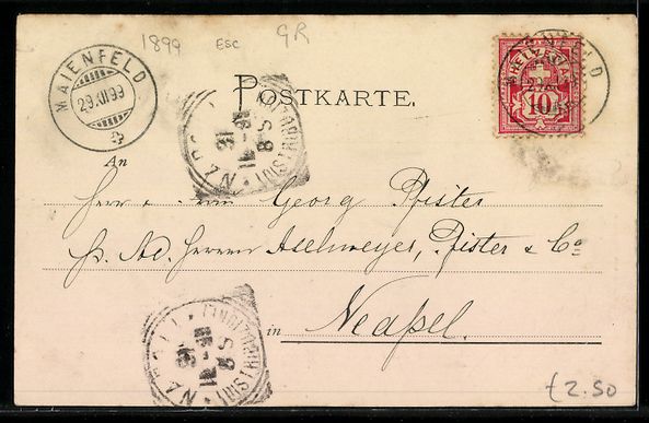 Cartoline postali: Maienfeld, Gesamtansicht mit Ort und Ber – Usato da Berlin venduto da bartko-reher 1