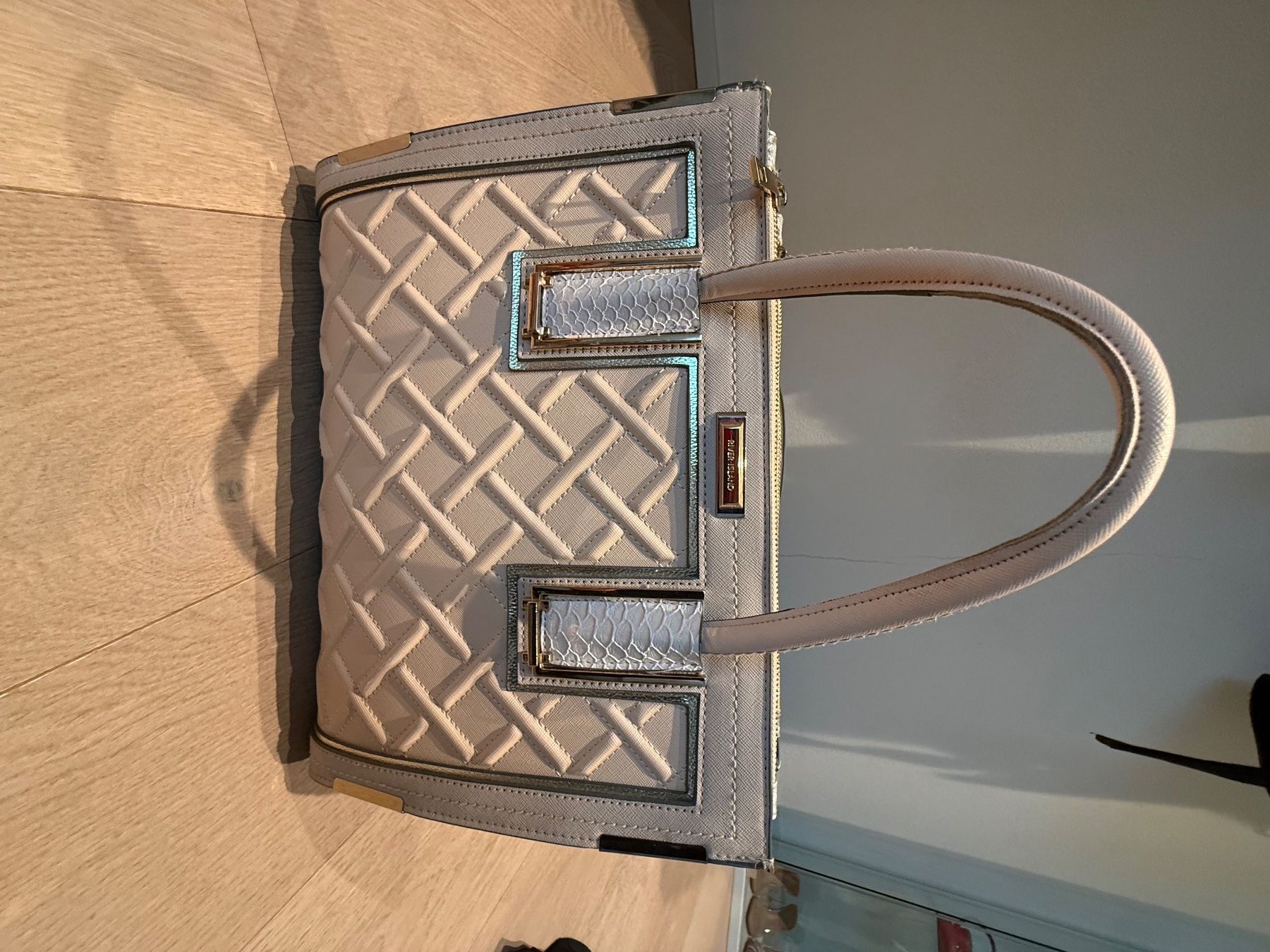 Borse da donna: River Island Handtasche Beige Gold Elegant – Nuovo (secondo la descrizione) da Hornussen venduto da con_86dw
