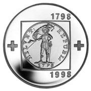 Alle Münzen: 20 CHF - Pièce commémorative 1998 : 200 ans République CH – Neu und originalverpackt aus APPLES von az02 1