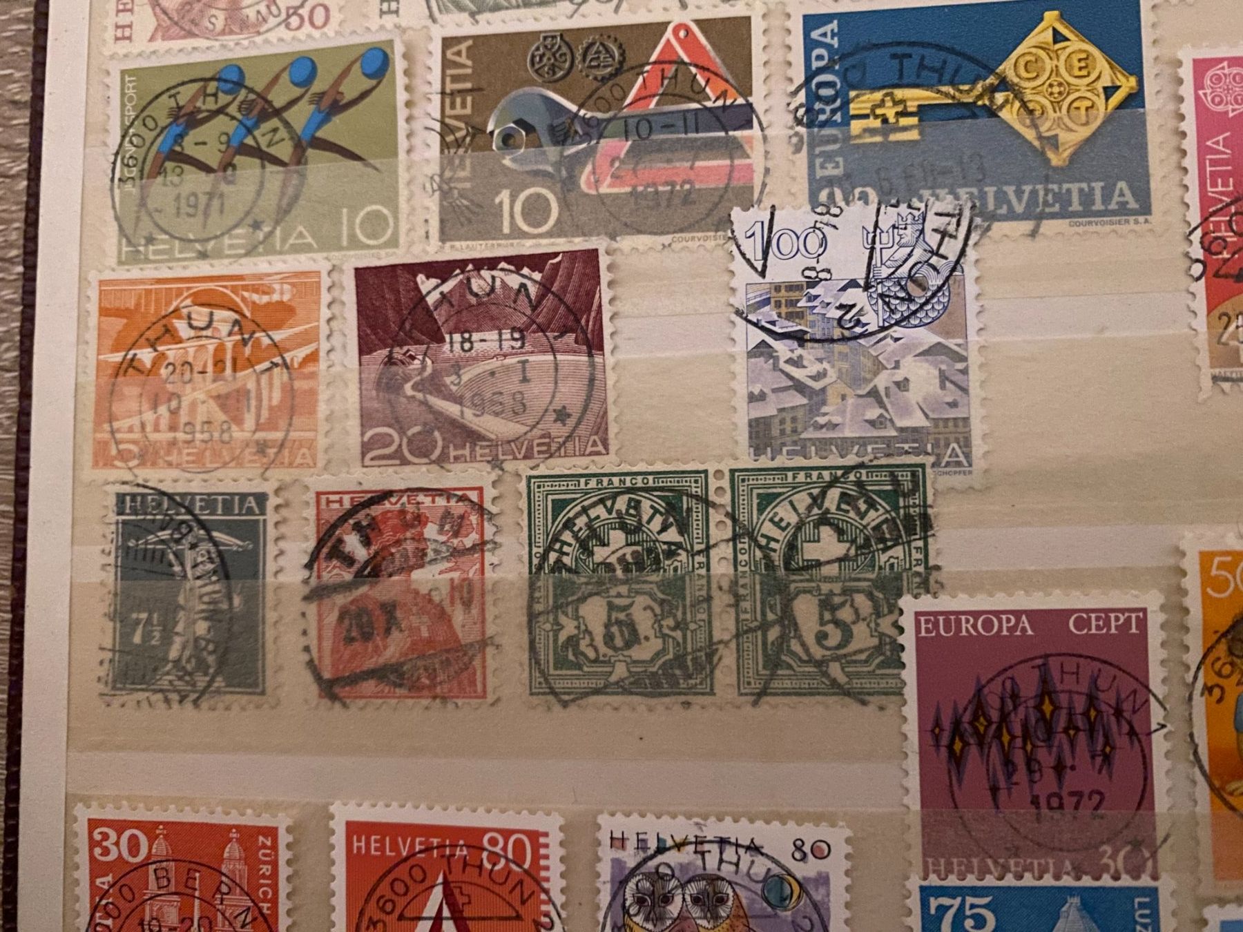 Tutti i francobolli: Briefmarken Schweiz .Thun gestempelt gebraucht – Usato da matten b. interlaken venduto da jfran17 3