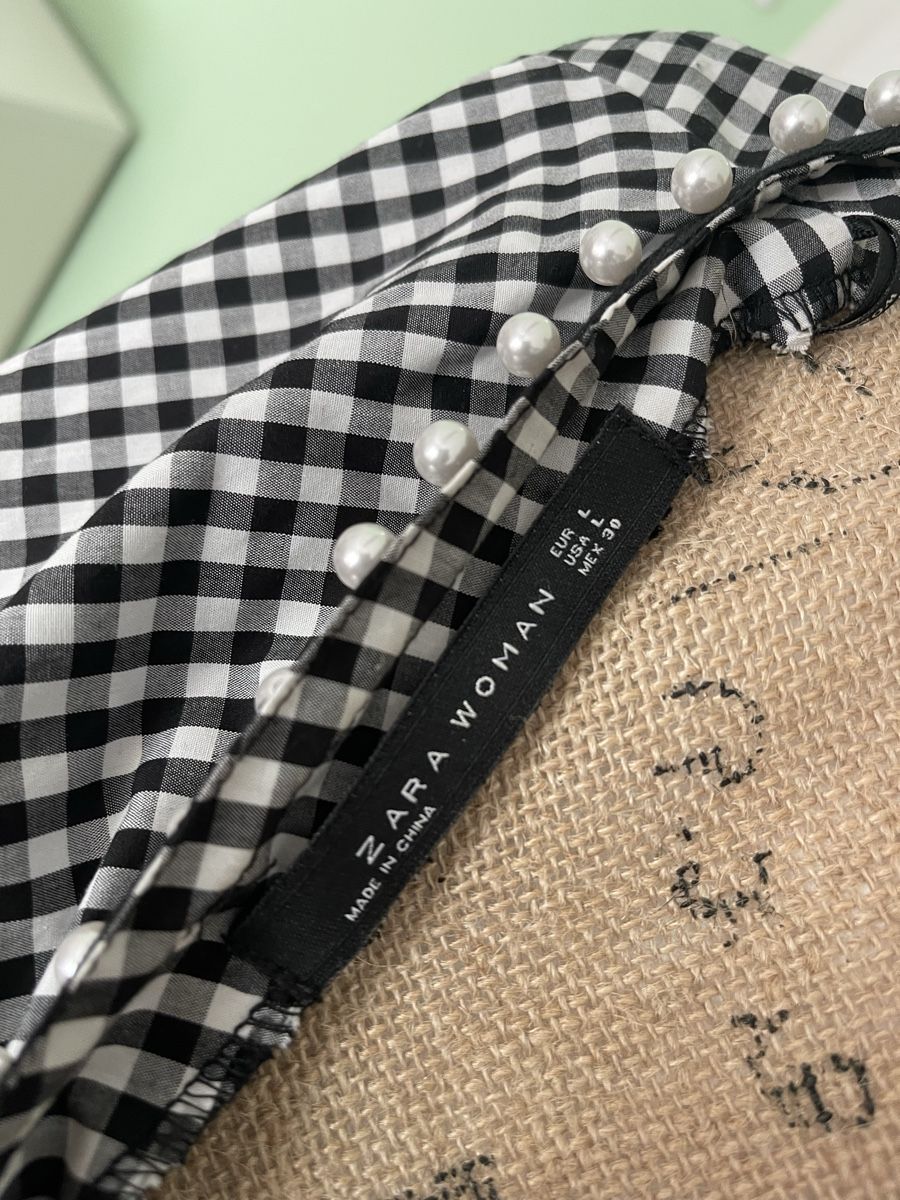 Zara Blusen: Damen Bluse Karomuster Schwarz Weiss Grösse L Zara – Neu (gemäss Beschreibung) aus Hätzingen von Limao 5