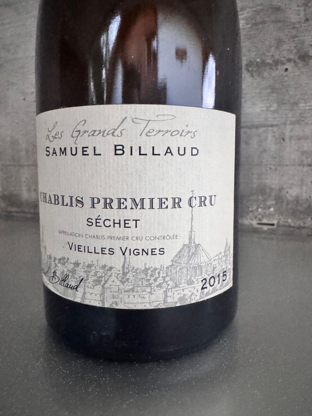 Vino: SAMUEL BILLAUD CHABLIS 1ER CRU SECHET 2015 VIEILLES VIGNES – Nuovo e nell'imballaggio originale da Sion venduto da carzou 1