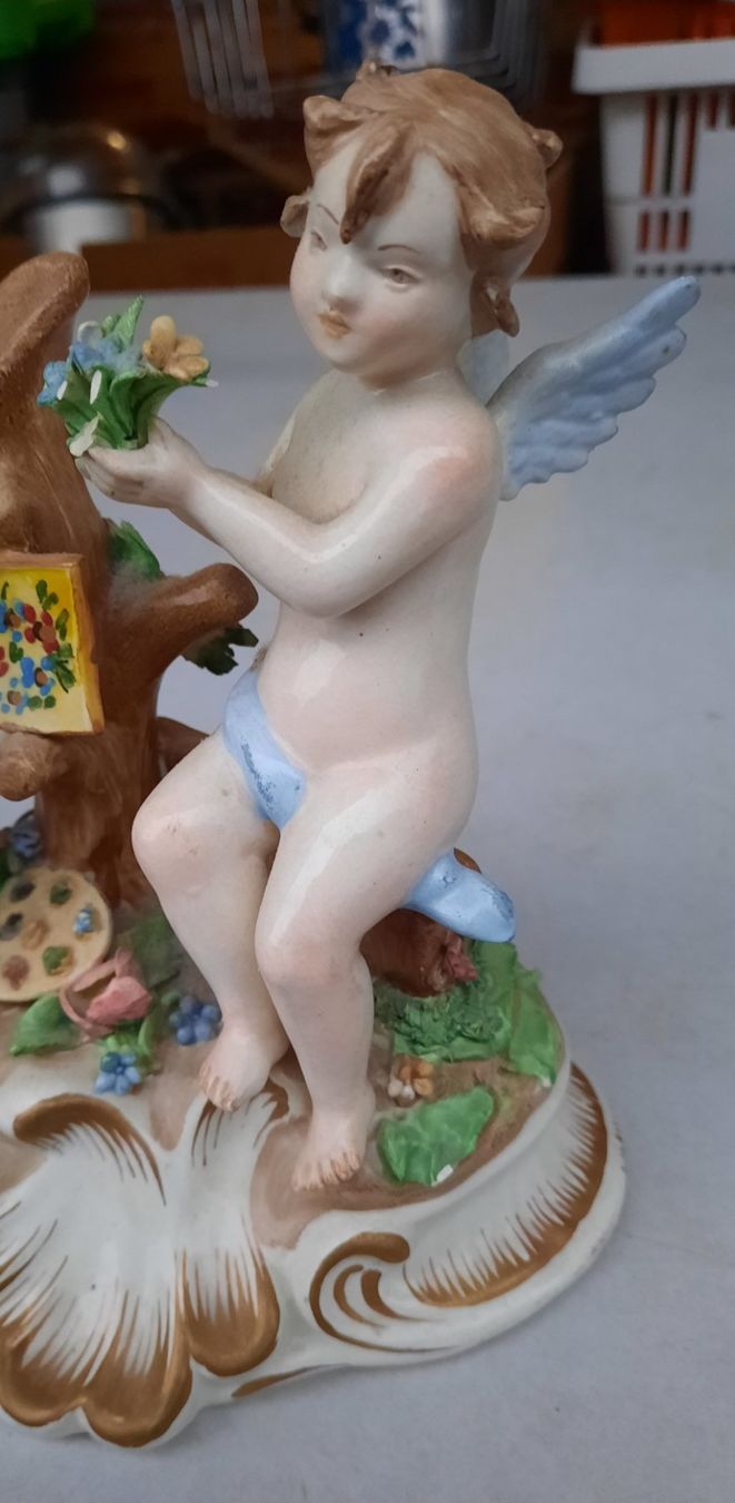 Statuette: Antike Porzellanfigur mit Engel – Usato da Weinfelden venduto da JoeBaer 5