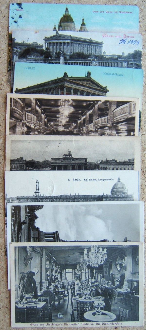 Cartoline postali: 8 AK BERLIN 1899 - 1911 – Usato da Brunnen venduto da Nonne04
