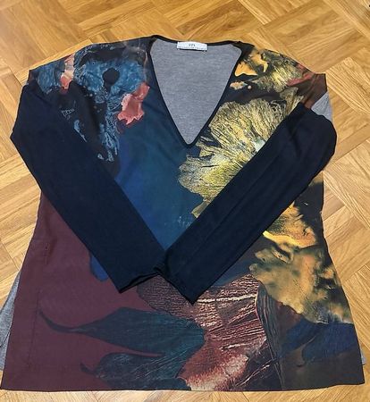Haut manches longues Zara imprimé abstrait S