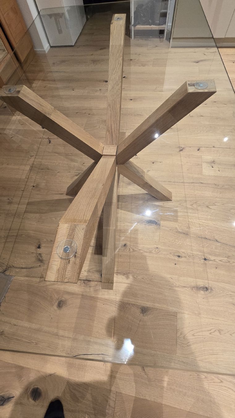 Tavoli: Glastisch mit Holz – Usato da Baldegg venduto da tse_xqc5 1